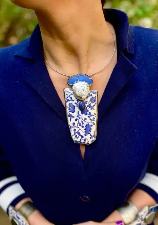Prussian Blue Collection Brooch/Necklace
