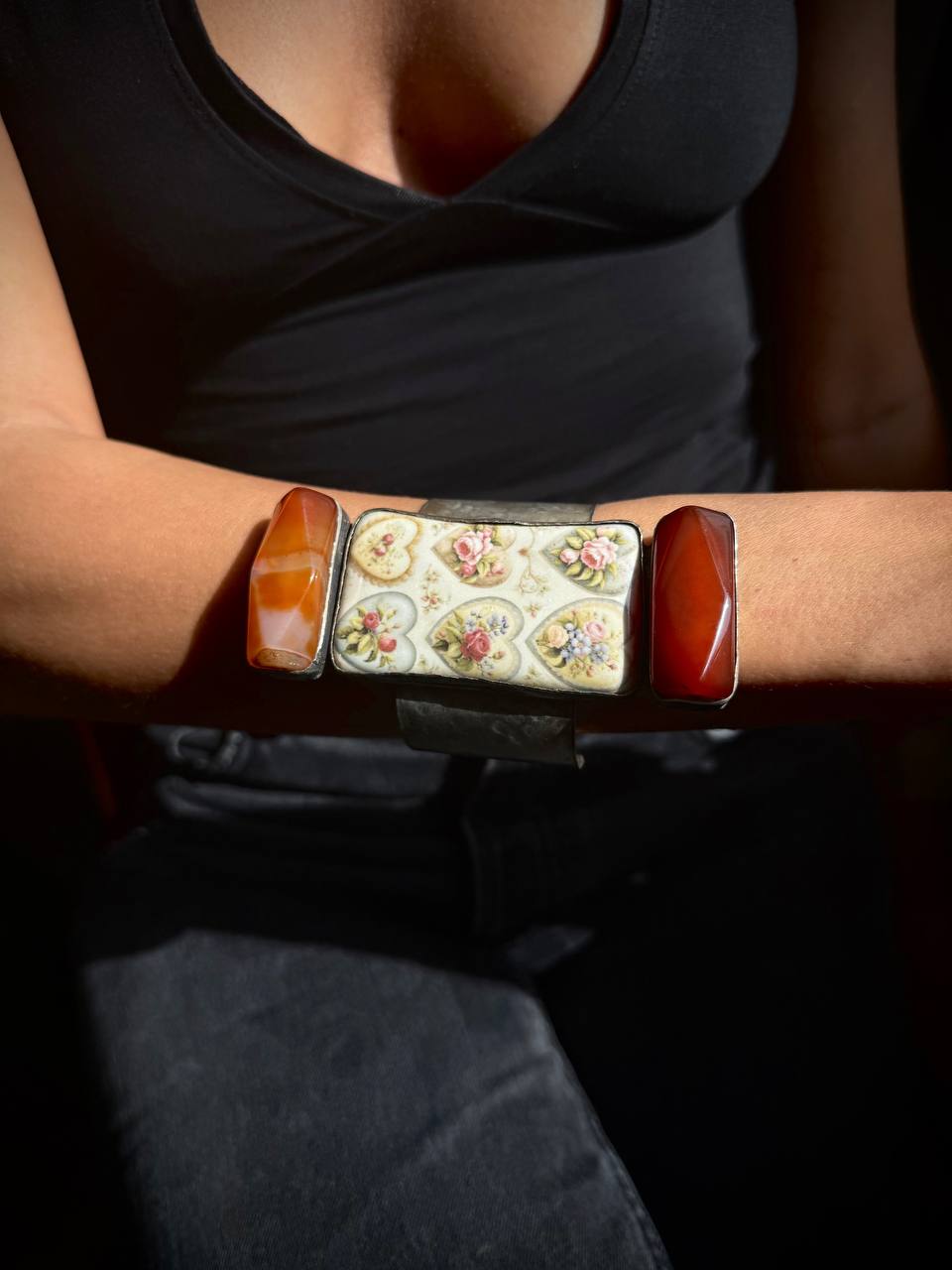Handmade porcelain cuff bracelet