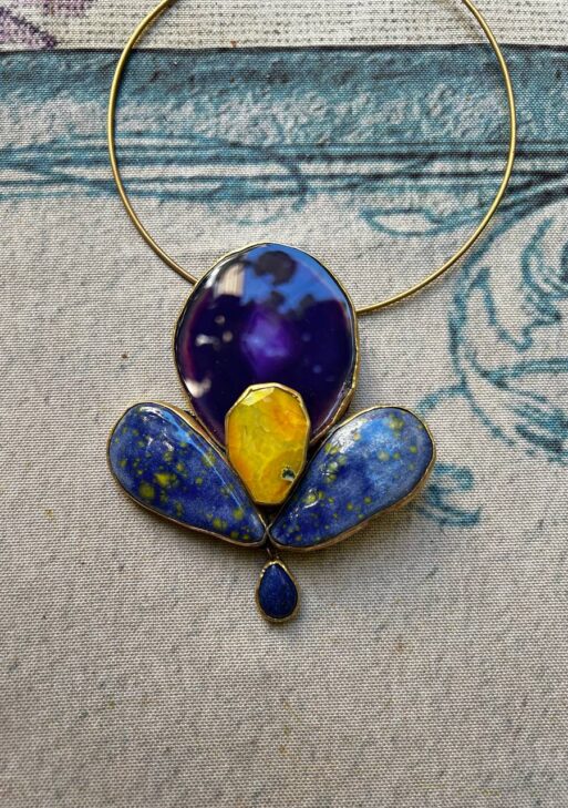 Nocturne Bleu Collection Brooch/Necklace