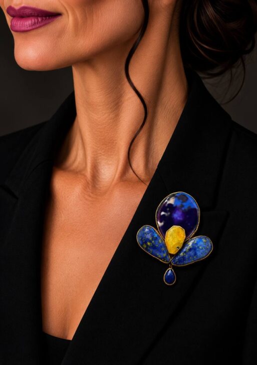 Nocturne Bleu Collection Brooch/Necklace